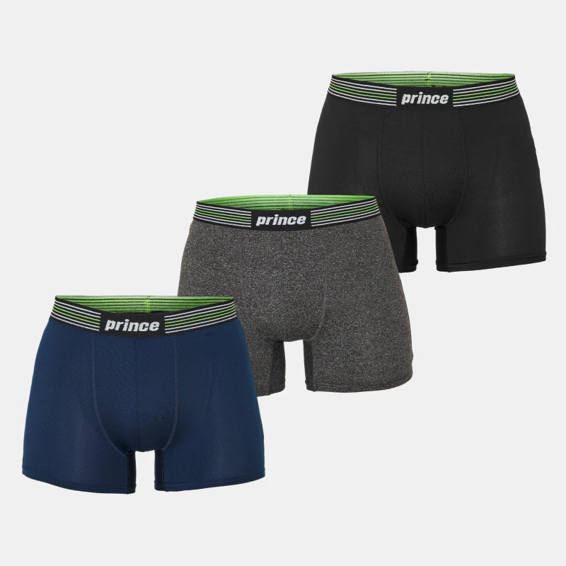 Image of Prince Prince Men 3 Pack Black Dark Grey Boxers Size: Medium Multi M Male 5056395825563