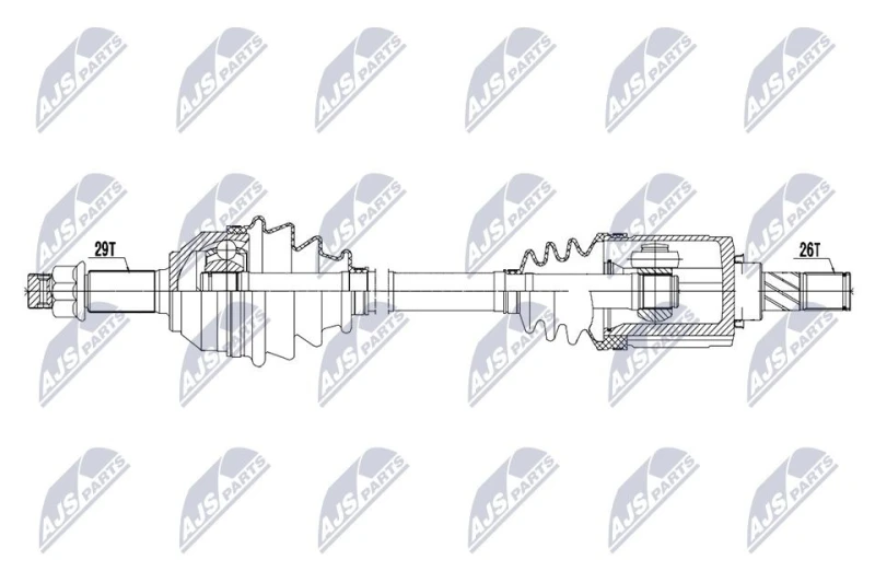 Image of NTY NPW-NS-068 Drive shaft Front Axle Left Drive Shaft (13)