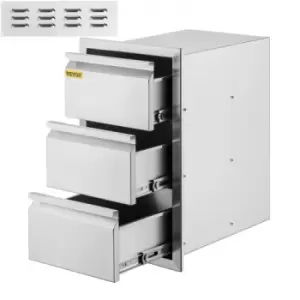 Image of 201 Stainless Steel Triple Access Drawer Outdoor Kitchen BBQ Island 19"W x 26"H