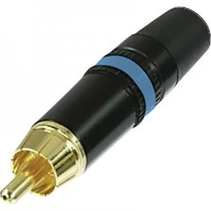 Image of RCA connector Plug straight Number of pins 2 Black Blue Rean AV NYS373 6