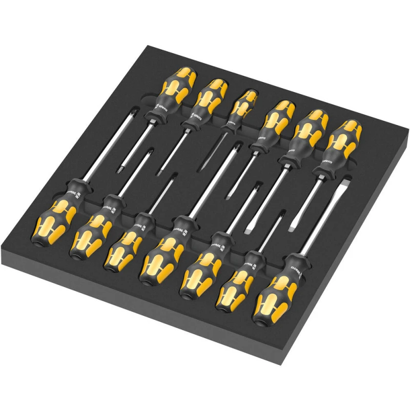 Image of Wera 9714 13 Piece Foam Insert Chisel Screwdriver Set 5150105001