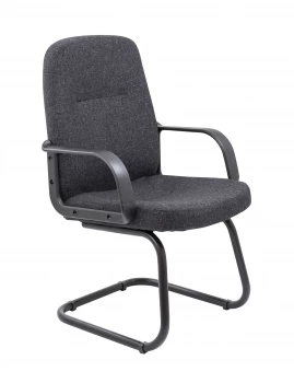 Image of Canasta Visitor Fabric Chair - Charcoal