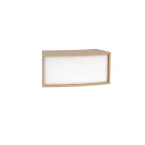 Image of Denver reception 45° curved top unit 800mm - beech with white panels