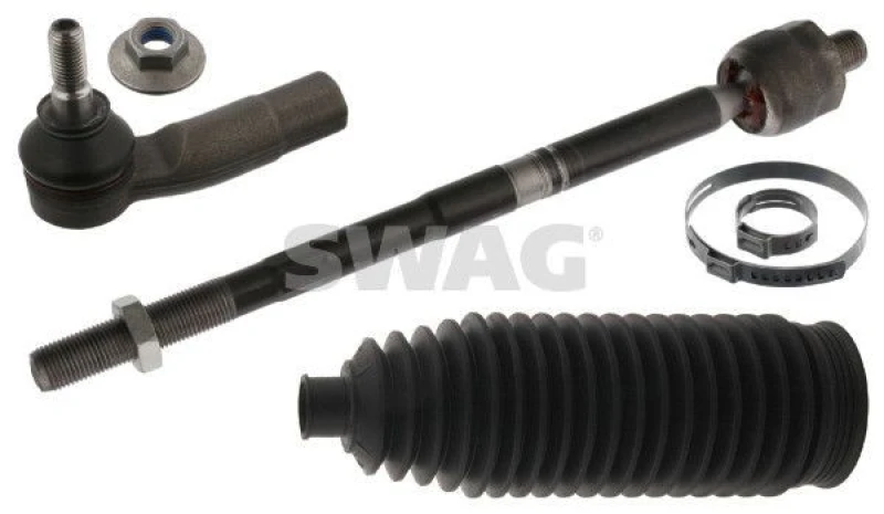 Image of SWAG 30 10 1414 Tie Rod Front Axle Left, with nuts, with bellow Rod Assembly (284)