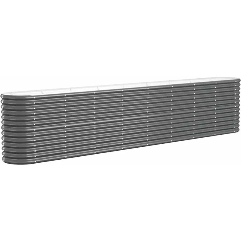 Image of vidaXL Garden Raised Bed Powder-coated Steel 332x40x68cm Anthracite, Grey 318911