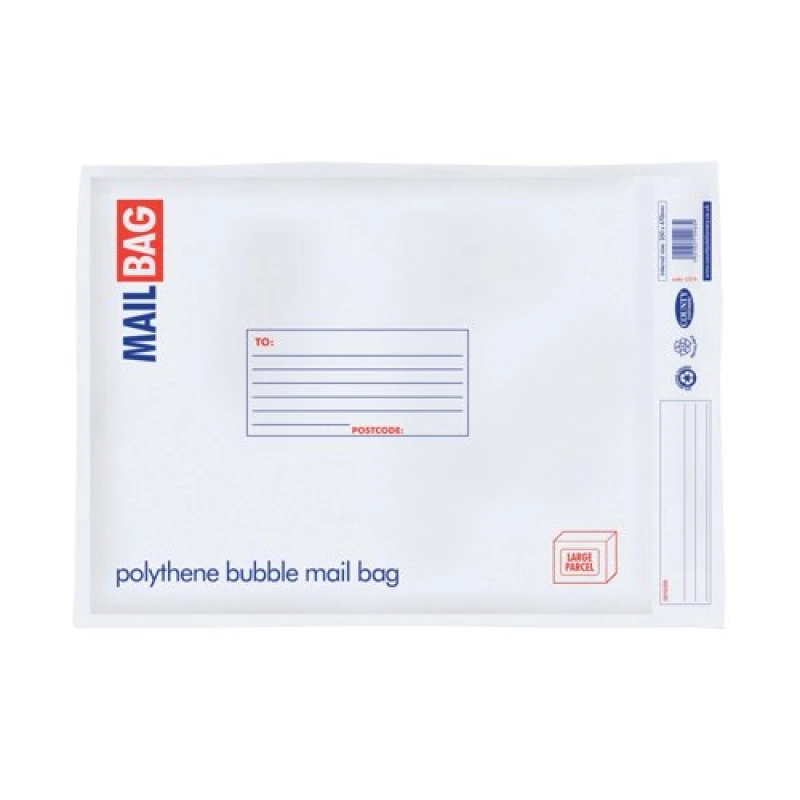 Image of County Stationery Poly Bubble Envelope Extra Large 350x470mm White (10 Pack) C275