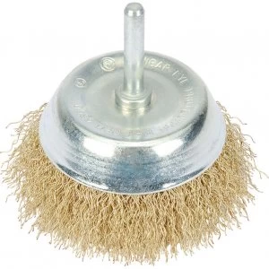 Image of Draper Hollow Cup Brassed Steel Wire Brush 50mm 6mm Shank