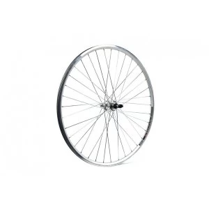 image of Wilkinson Wheel 700c Road Silver Narrow Section (17mm) Double Wall Q/R Freewheel Rear