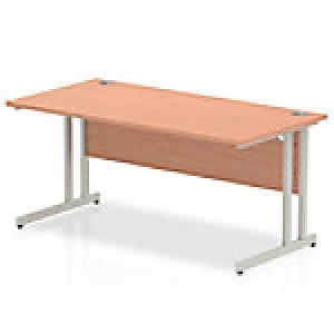 image of Impulse Cantilever 1600 Rectangle Desk Beech