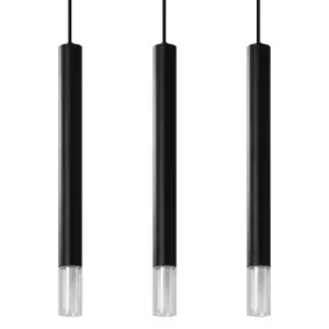 image of Wezyr Bar Pendant Ceiling Light, Black, 3x G9