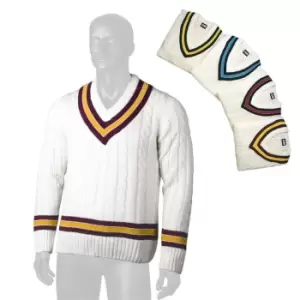 image of Gunn And Moore and Moore Cable Sweater Juniors - White