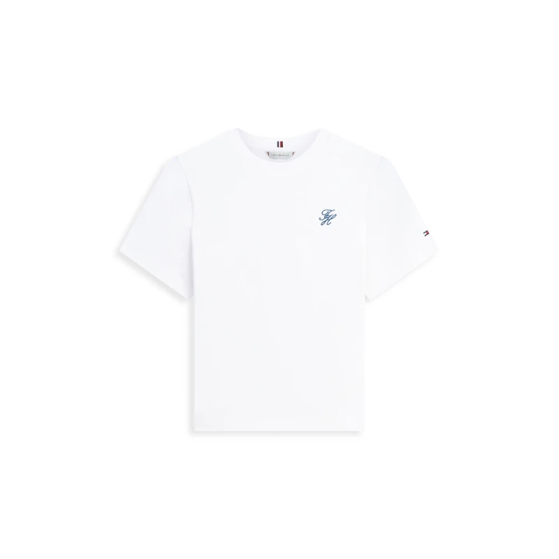 Image of Tommy Hilfiger Womens Script T-Shirt Ecru female 14 (L)