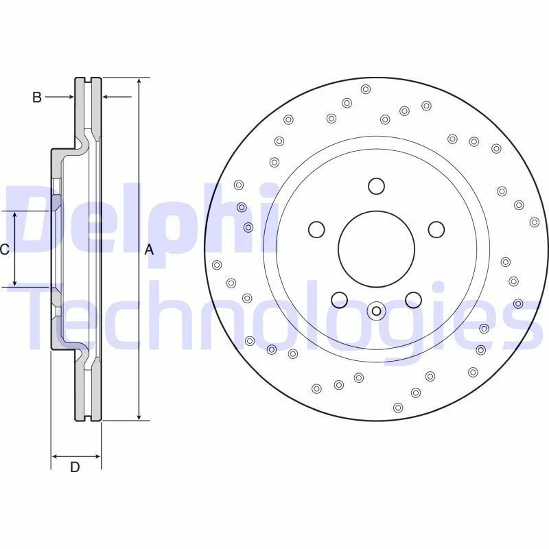 Image of DELPHI Brake disc DELPHI BG4923C