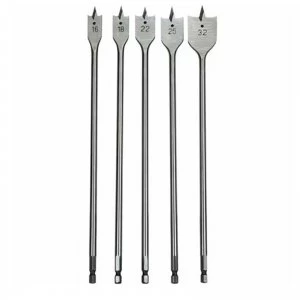 Image of Makita 5 Piece Long Flat Wood Drill Bit Set