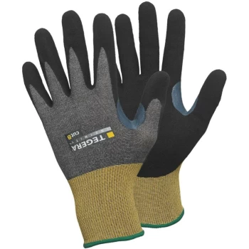 image of Cut Resistant Gloves, Pu Coated, Grey/Yellow Size 9 - Ejendals