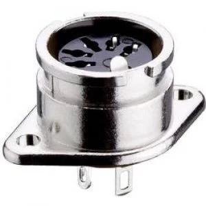 Image of DIN connector Sleeve socket straight pins Number of pins 3 Silver Lumberg 0107 03