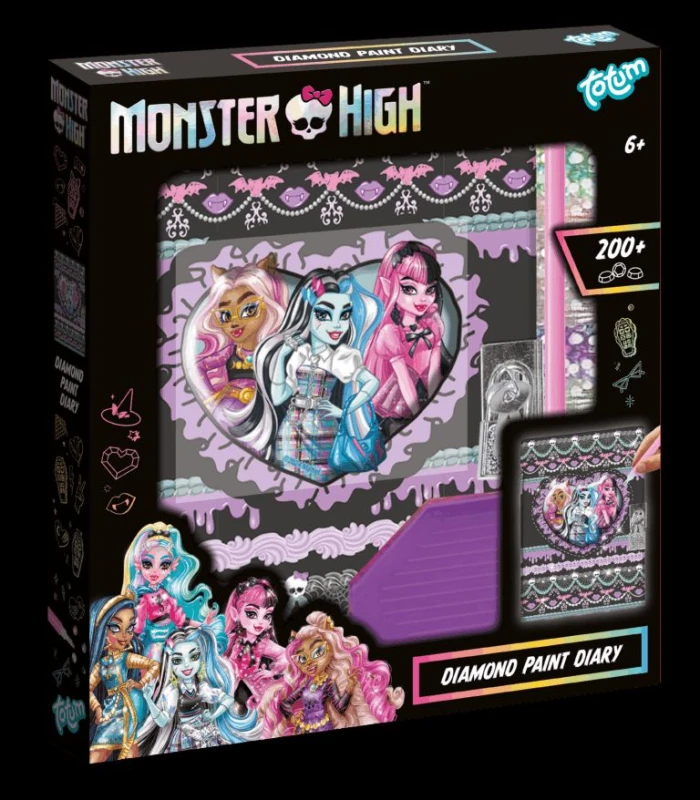 Image of Totum Monster High Diamond Paint Diary Size: 1 Pack Multicolor Unisex 1 Pack