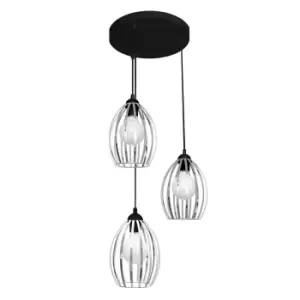 Image of Dali Cluster Pendant Ceiling Light Chrome, Black 38cm