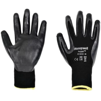 Image of 2232231 Polytril Palm-side Coated Black Gloves - Size 6