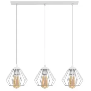 Image of Agat Straight Bar Pendant Ceiling Light White 65cm