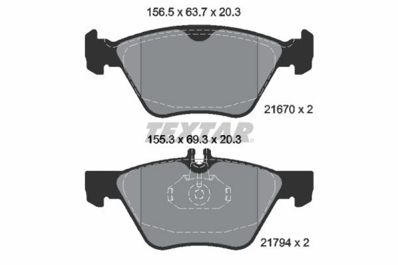 Image of Brake pad set TEXTAR 2167001