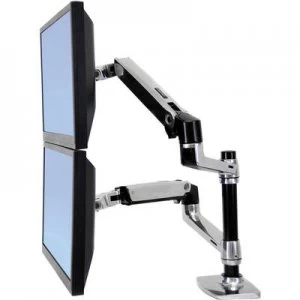 image of Ergotron 45-248-026 Lx 360° Rotating Dual Monitor Bracket, 15 to 24 9.1kg Black, Silver