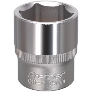 image of Sealey 3/8" Drive Hexagon WallDrive Socket Metric 3/8" 19mm