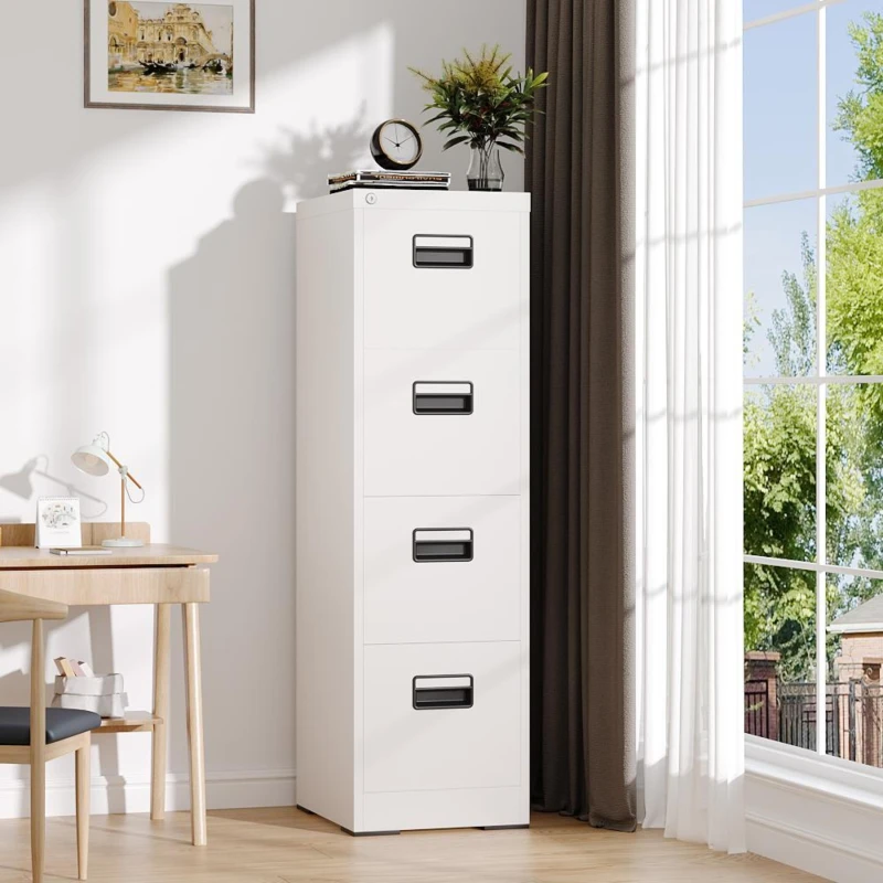 Image of Kabinet UK 4-Drawer Vertical File Cabinet with Interlock White unisex One size