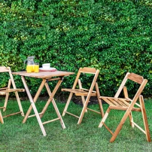 Image of Beer 4 Seater Folding Bistro Set Natural