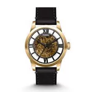 Image of Fossil Men Townsman Automatic Black Eco Leather Watch