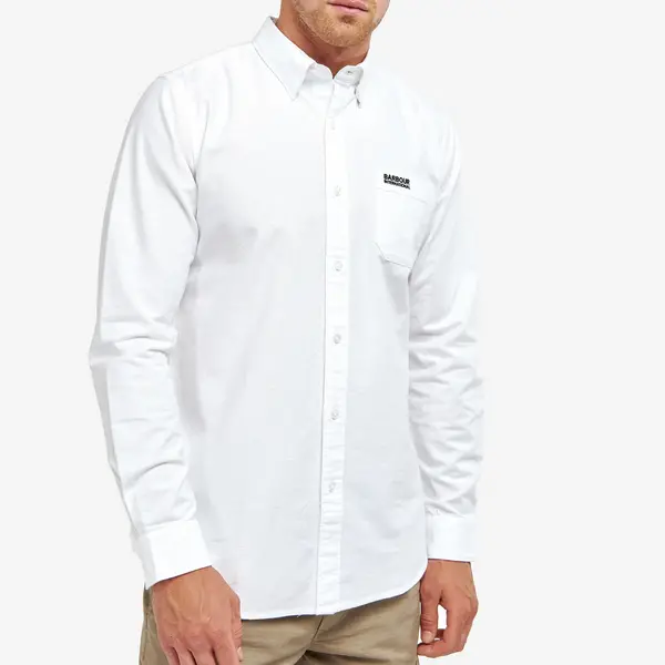 Image of Barbour International Kinetic Cotton Long Sleeved Shirt - L White Shirts male MSH5281WH11 L