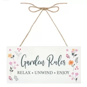 Image of Botanical Garden Rules Hanging MDF Sign