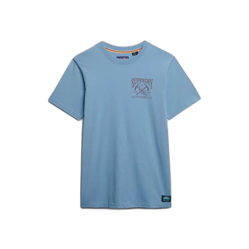 Image of Superdry Outdoors Mountain Relaxed T-Shirt, Light Blue, Size S, Men Light Blue WYE0C Male S