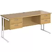 image of Dams International Desk MC616P22WHO 1,600 x 600 x 725 x 800 - 990 mm