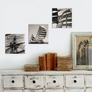 Image of 3BT019 Grey Black White Decorative MDF Painting (3 Pieces)