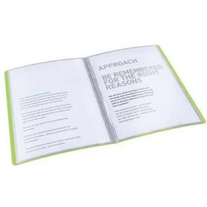 image of Choices Translucent Display Book, A4, 20 Pockets, 40 Sheet Capacity, Green - Outer Carton of 10