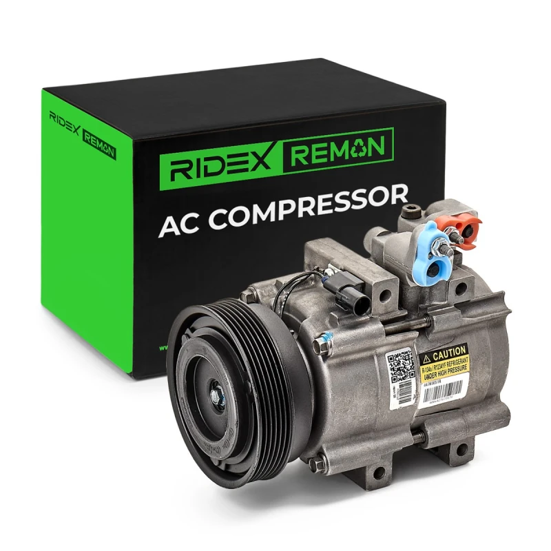 Image of RIDEX REMAN 447K0051R AC Compressor PAG 46, Refrigerant: R134a, with gaskets/seals Compressor,air conditioning (447)