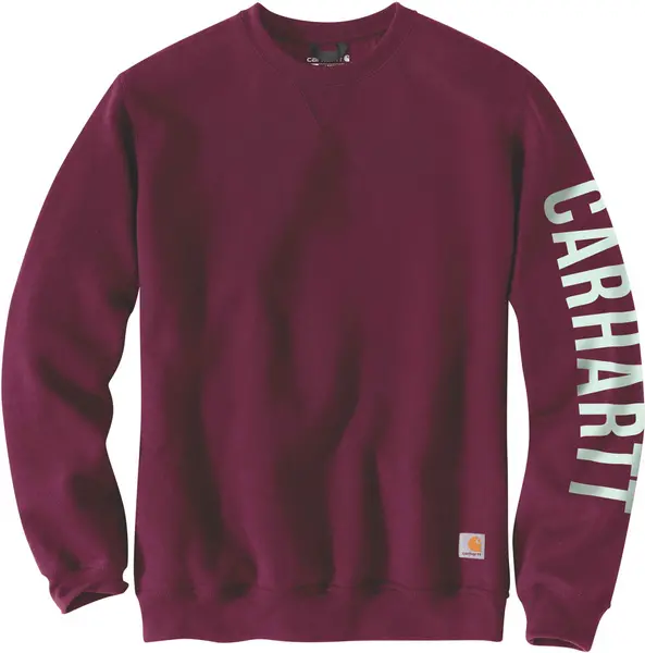 Image of Carhartt Crewneck Graphic Logo Pullover, red, Size XL