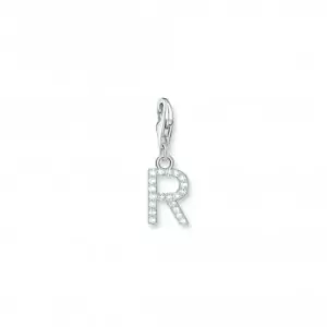Image of Charmista White Zirconia Letter R Charm Pendant 1955-051-14