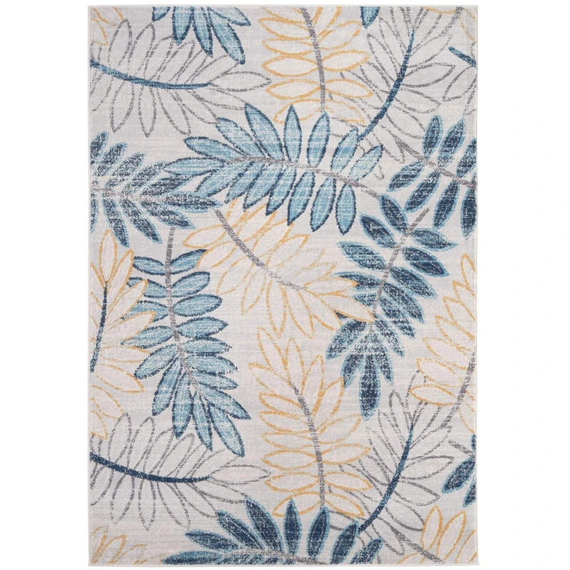 Image of THE RUGS Marrakech Multicolour Leaf Large Area Rug & Runner Living Room 450 Size: 120cm x 170cm Multicolor Unisex 120cm x 170 cm