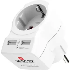 image of Skross 1500282 In-line socket + USB White