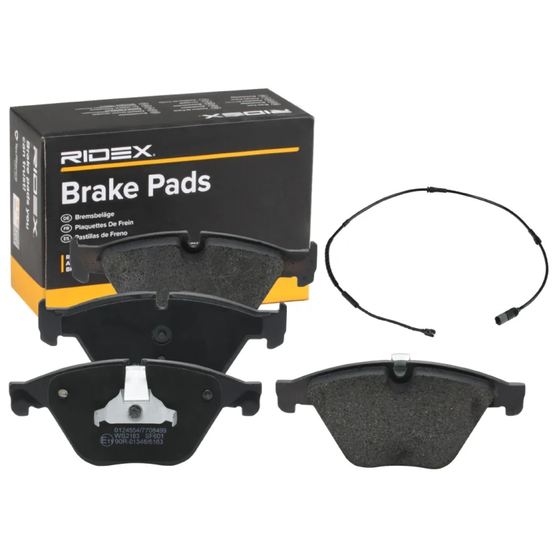 Image of RIDEX 402B1797 Brake pad set Front Axle, incl. wear warning contact, with piston clip Brake Pad Set,disc brake (402)