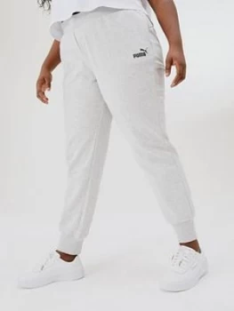 Image of Puma Plus Essential Cuffed Fleece Sweat Pants - Light Grey Heather, Size Xxl, Women