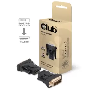 image of CLUB3D DVI-D to HDMI Passive Adapter - DVI - HDMI - Male/Female...