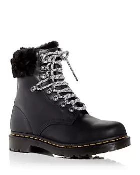 image of Dr. Martens Womens Serena Faux Fur Cuff Combat Boots