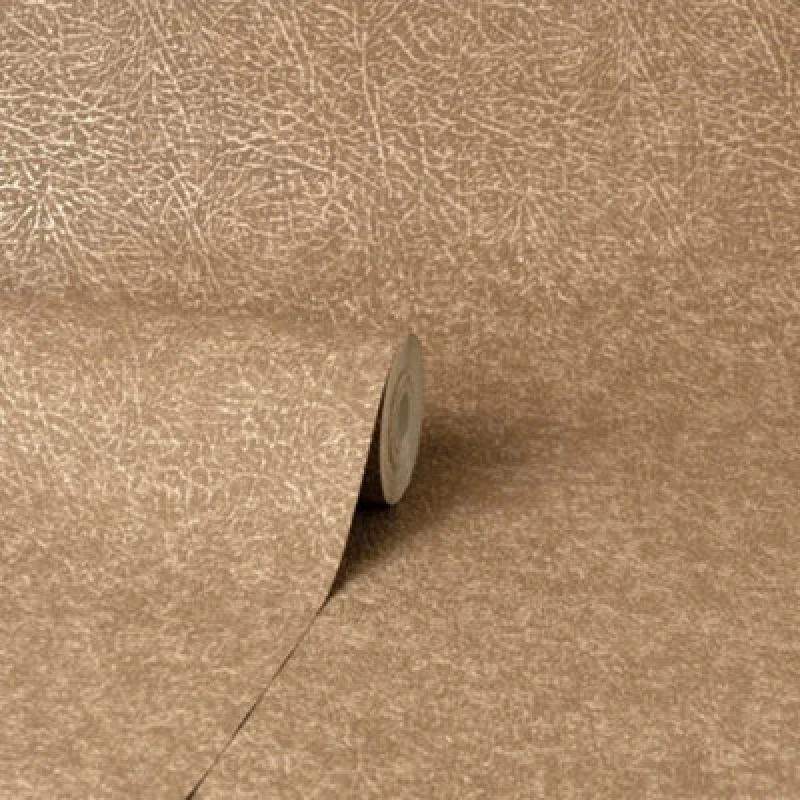Image of Fine Decor Fine Decor Camden Texture Tan Brown Leather Effect Wallpaper Fd42995