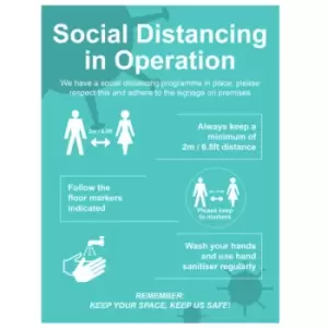 image of Safe Social Distancing Sign FMX 600 x 450mm