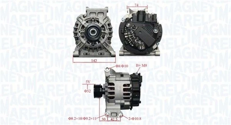 Image of MAGNETI MARELLI Alternator MAGNETI MARELLI 063731875010