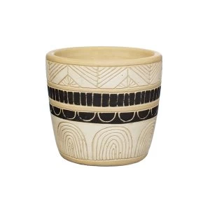 Image of Sass & Belle Black & White Sgraffito Planter