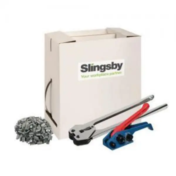 Image of ESE Direct Polypropylene Strapping Starter Kit with 12mm x 600m Black Strapping, 250 metal seals, Tensioner and Sealer 402981 Plastic Strapping Equipm